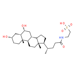 ChemSpider 2D Image | 2-{[(3beta,5alpha,6beta,8alpha,9beta,10alpha,13alpha,14xi,17alpha,20S)-3,6-Dihydroxy-24-oxocholan-24-yl]amino}ethanesulfonic acid | C26H45NO6S