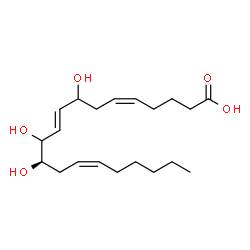 ChemSpider 2D Image | (5Z,9E,12R,14Z)-8,11,12-Trihydroxy-5,9,14-icosatrienoic acid | C20H34O5