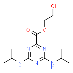 ChemSpider 2D Image | 2-Hydroxyethyl 4,6-bis(isopropylamino)-1,3,5-triazine-2-carboxylate | C12H21N5O3