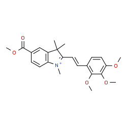 ChemSpider 2D Image | 5-(Methoxycarbonyl)-1,3,3-trimethyl-2-[(E)-2-(2,3,4-trimethoxyphenyl)vinyl]-3H-indolium | C24H28NO5