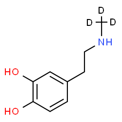 ChemSpider 2D Image | 4-{2-[(~2~H_3_)Methylamino]ethyl}-1,2-benzenediol | C9H10D3NO2