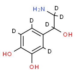 ChemSpider 2D Image | 4-[2-Amino-1-hydroxy(~2~H_3_)ethyl]-1,2-(~2~H_3_)benzenediol | C8H5D6NO3