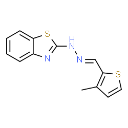 ChemSpider 2D Image | 3-methylthiophene-2-carbaldehyde 1,3-benzothiazol-2-ylhydrazone | C13H11N3S2