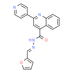 ChemSpider 2D Image | N'-[(E)-2-Furylmethylene]-2-(4-pyridinyl)-4-quinolinecarbohydrazide | C20H14N4O2