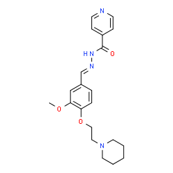 ChemSpider 2D Image | N'-[(E)-{3-Methoxy-4-[2-(1-piperidinyl)ethoxy]phenyl}methylene]isonicotinohydrazide | C21H26N4O3