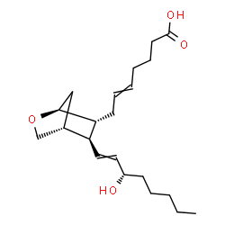 ChemSpider 2D Image | 7-{(1S,4R,5S,6R)-5-[(3S)-3-Hydroxy-1-octen-1-yl]-2-oxabicyclo[2.2.1]hept-6-yl}-5-heptenoic acid | C21H34O4