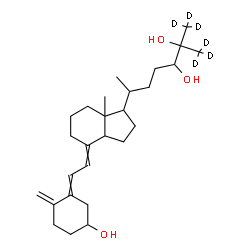 ChemSpider 2D Image | (26,26,26,27,27,27-~2~H_6_)-9,10-Secocholesta-5,7,10-triene-3,24,25-triol | C27H38D6O3