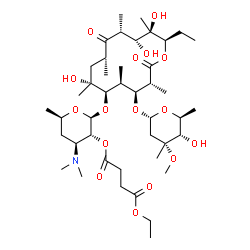 ChemSpider 2D Image | (2S,3R,4S,6R)-4-(Dimethylamino)-2-{[(3R,4S,5S,6R,7R,9R,11R,12R,13R,14R)-14-ethyl-7,12,13-trihydroxy-4-{[(2R,4R,5S,6S)-5-hydroxy-4-methoxy-4,6-dimethyltetrahydro-2H-pyran-2-yl]oxy}-3,5,7,9,11,13-hexame
thyl-2,10-dioxooxacyclotetradecan-6-yl]oxy}-6-methyltetrahydro-2H-pyran-3-yl ethyl succinate (non-preferred name) | C43H75NO16