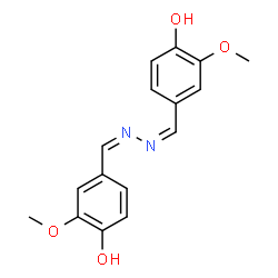 ChemSpider 2D Image | 4,4'-[(1Z,2Z)-1,2-Hydrazinediylidenedi(Z)methylylidene]bis(2-methoxyphenol) | C16H16N2O4