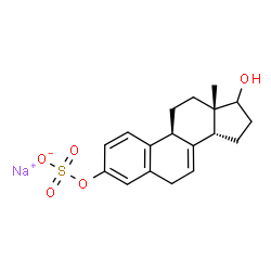 ChemSpider 2D Image | Sodium (14beta)-17-hydroxyestra-1,3,5(10),7-tetraen-3-yl sulfate | C18H21NaO5S