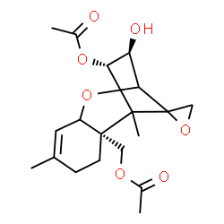 ChemSpider 2D Image | (3beta,4alpha,11xi,12xi)-3-Hydroxy-12,13-epoxytrichothec-9-ene-4,15-diyl diacetate | C19H26O7