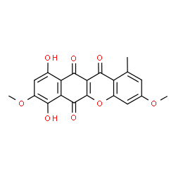 ChemSpider 2D Image | 7,10-Dihydroxy-3,8-dimethoxy-1-methyl-11H-benzo[b]xanthene-6,11,12-trione | C20H14O8