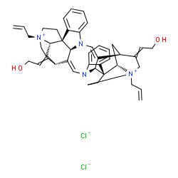ChemSpider 2D Image | (1R,9Z,11S,13S,14R,17R,25Z,27S,33S,35S,38S)-14,30-Diallyl-28,37-bis(2-hydroxyethylidene)-8,24-diaza-14,30-diazoniaundecacyclo[25.5.2.2~11,14~.1~1,8~.1~10,17~.0~2,7~.0~13,17~.0~18,23~.0~24,35~.0~26,38~
.0~30,33~]octatriaconta-2,4,6,9,18,20,22,25-octaene dichloride | C44H50Cl2N4O2