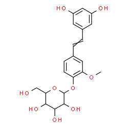 ChemSpider 2D Image | 4-[2-(3,5-Dihydroxyphenyl)vinyl]-2-methoxyphenyl hexopyranoside | C21H24O9