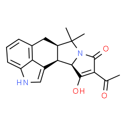 ChemSpider 2D Image | (6aR,11aR,11bR)-10-Acetyl-11-hydroxy-7,7-dimethyl-2,6,6a,7,11a,11b-hexahydro-9H-pyrrolo[1',2':2,3]isoindolo[4,5,6-cd]indol-9-one | C20H20N2O3