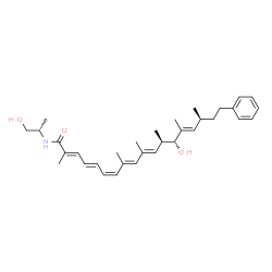 ChemSpider 2D Image | (2E,4E,6Z,8E,10E,12R,13R,14E,16S)-13-Hydroxy-N-[(2S)-1-hydroxy-2-propanyl]-2,8,10,12,14,16-hexamethyl-18-phenyl-2,4,6,8,10,14-octadecahexaenamide | C33H47NO3