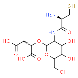 ChemSpider 2D Image | (2S)-2-{[2-(L-Cysteinylamino)-2-deoxyhexopyranosyl]oxy}succinic acid | C13H22N2O10S