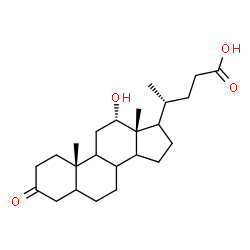 ChemSpider 2D Image | (8xi,9xi,12alpha,14xi,17xi)-12-Hydroxy-3-oxocholan-24-oic acid | C24H38O4