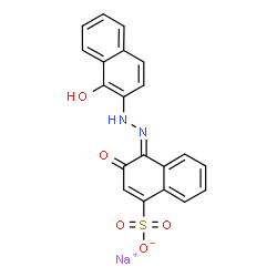 ChemSpider 2D Image | Sodium (4Z)-4-[(1-hydroxy-2-naphthyl)hydrazono]-3-oxo-3,4-dihydro-1-naphthalenesulfonate | C20H13N2NaO5S
