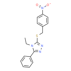 ChemSpider 2D Image | 4-Ethyl-3-[(4-nitrobenzyl)sulfanyl]-5-phenyl-4H-1,2,4-triazole | C17H16N4O2S