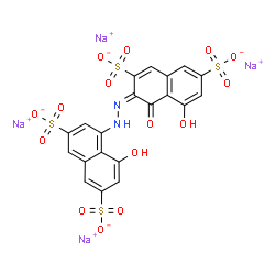 ChemSpider 2D Image | Tetrasodium 4-hydroxy-5-[(2E)-2-(8-hydroxy-1-oxo-3,6-disulfonato-2(1H)-naphthalenylidene)hydrazino]-2,7-naphthalenedisulfonate | C20H10N2Na4O15S4