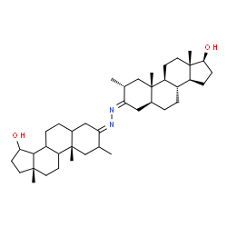 ChemSpider 2D Image | (3E,8xi,9xi,14xi)-3-{(2E)-[(2alpha,3E,5alpha,17beta)-17-Hydroxy-2-methylandrostan-3-ylidene]hydrazono}-2-methylandrostan-15-ol | C40H64N2O2