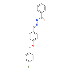 ChemSpider 2D Image | N'-[(E)-{4-[(4-Fluorobenzyl)oxy]phenyl}methylene]benzohydrazide | C21H17FN2O2