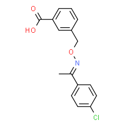 ChemSpider 2D Image | 3-[({(E)-[1-(4-Chlorophenyl)ethylidene]amino}oxy)methyl]benzoic acid | C16H14ClNO3