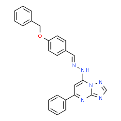 ChemSpider 2D Image | 7-{(2E)-2-[4-(Benzyloxy)benzylidene]hydrazino}-5-phenyl[1,2,4]triazolo[1,5-a]pyrimidine | C25H20N6O