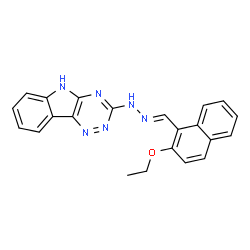 ChemSpider 2D Image | 3-{(2E)-2-[(2-Ethoxy-1-naphthyl)methylene]hydrazino}-5H-[1,2,4]triazino[5,6-b]indole | C22H18N6O