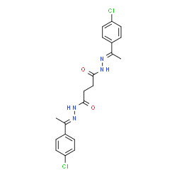 ChemSpider 2D Image | N'~1~,N'~4~-Bis[(1E)-1-(4-chlorophenyl)ethylidene]succinohydrazide | C20H20Cl2N4O2