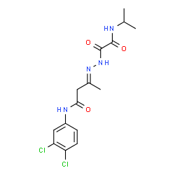 ChemSpider 2D Image | (3E)-N-(3,4-Dichlorophenyl)-3-{[(isopropylamino)(oxo)acetyl]hydrazono}butanamide | C15H18Cl2N4O3