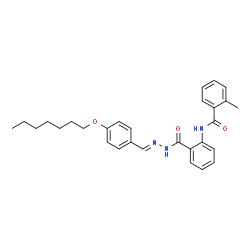 ChemSpider 2D Image | N-[2-({(2E)-2-[4-(Heptyloxy)benzylidene]hydrazino}carbonyl)phenyl]-2-methylbenzamide | C29H33N3O3