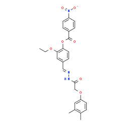 ChemSpider 2D Image | 4-[(E)-{[(3,4-Dimethylphenoxy)acetyl]hydrazono}methyl]-2-ethoxyphenyl 4-nitrobenzoate | C26H25N3O7