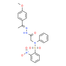 ChemSpider 2D Image | N-(2-{(2E)-2-[1-(4-Methoxyphenyl)ethylidene]hydrazino}-2-oxoethyl)-2-nitro-N-phenylbenzenesulfonamide | C23H22N4O6S