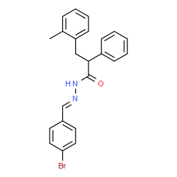ChemSpider 2D Image | N'-[(E)-(4-Bromophenyl)methylene]-3-(2-methylphenyl)-2-phenylpropanehydrazide | C23H21BrN2O
