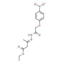 ChemSpider 2D Image | Ethyl (3E)-3-{[(4-nitrophenoxy)acetyl]hydrazono}butanoate | C14H17N3O6