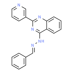 ChemSpider 2D Image | 4-[(2E)-2-Benzylidenehydrazino]-2-(3-pyridinyl)quinazoline | C20H15N5