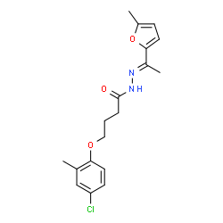 ChemSpider 2D Image | 4-(4-Chloro-2-methylphenoxy)-N'-[(1E)-1-(5-methyl-2-furyl)ethylidene]butanehydrazide | C18H21ClN2O3