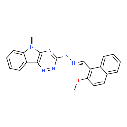 ChemSpider 2D Image | 3-{(2E)-2-[(2-Methoxy-1-naphthyl)methylene]hydrazino}-5-methyl-5H-[1,2,4]triazino[5,6-b]indole | C22H18N6O