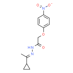 ChemSpider 2D Image | N'-[(1E)-1-Cyclopropylethylidene]-2-(4-nitrophenoxy)acetohydrazide | C13H15N3O4