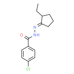 ChemSpider 2D Image | 4-Chloro-N'-[(1E)-2-ethylcyclopentylidene]benzohydrazide | C14H17ClN2O
