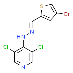 ChemSpider 2D Image | 4-{(2E)-2-[(4-Bromo-2-thienyl)methylene]hydrazino}-3,5-dichloropyridine | C10H6BrCl2N3S