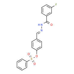 ChemSpider 2D Image | 4-{(E)-[(3-Fluorobenzoyl)hydrazono]methyl}phenyl benzenesulfonate | C20H15FN2O4S