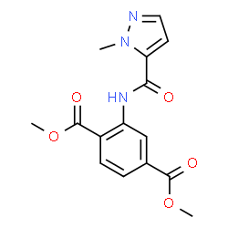ChemSpider 2D Image | Dimethyl 2-{[(1-methyl-1H-pyrazol-5-yl)carbonyl]amino}terephthalate | C15H15N3O5