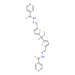 ChemSpider 2D Image | N',N''-{2,2-Butanediylbis[5,2-thienediyl(E)methylylidene]}diisonicotinohydrazide | C26H24N6O2S2