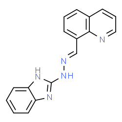ChemSpider 2D Image | 8-[(E)-(1H-Benzimidazol-2-ylhydrazono)methyl]quinoline | C17H13N5