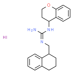 ChemSpider 2D Image | 1-(3,4-Dihydro-2H-chromen-4-yl)-2-(1,2,3,4-tetrahydro-1-naphthalenylmethyl)guanidine hydroiodide (1:1) | C21H26IN3O