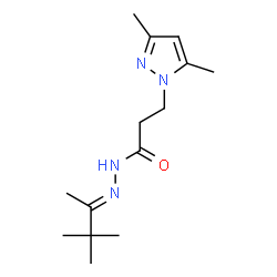 ChemSpider 2D Image | N'-[(2E)-3,3-Dimethyl-2-butanylidene]-3-(3,5-dimethyl-1H-pyrazol-1-yl)propanehydrazide | C14H24N4O