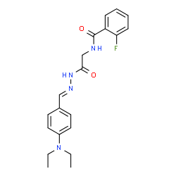 ChemSpider 2D Image | N-(2-{(2E)-2-[4-(Diethylamino)benzylidene]hydrazino}-2-oxoethyl)-2-fluorobenzamide | C20H23FN4O2